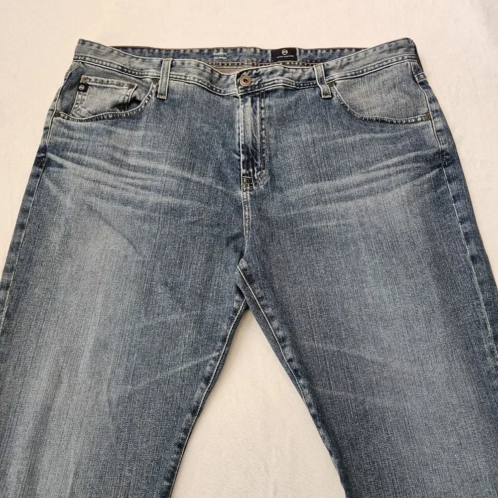 AG Jeans Mens 42x31 Everett Slim Straight Blue Medium Wash Denim Zip Fly Pockets